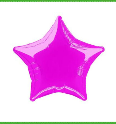 Globo Metálico Estrella Fucsia Escarchada