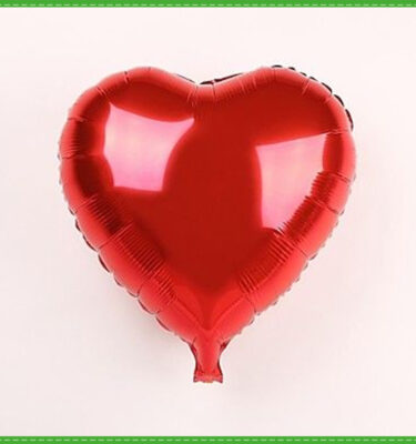 Globo Metálico Corazón Rojo Sólido