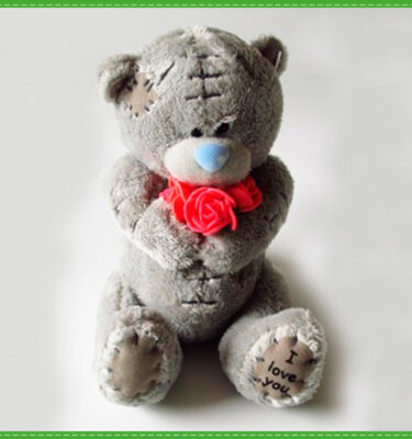 OSITO GRIS CON ROSAS