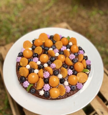 TORTA BROWNIE AGUAYMANTO Y ARÁNDANOS